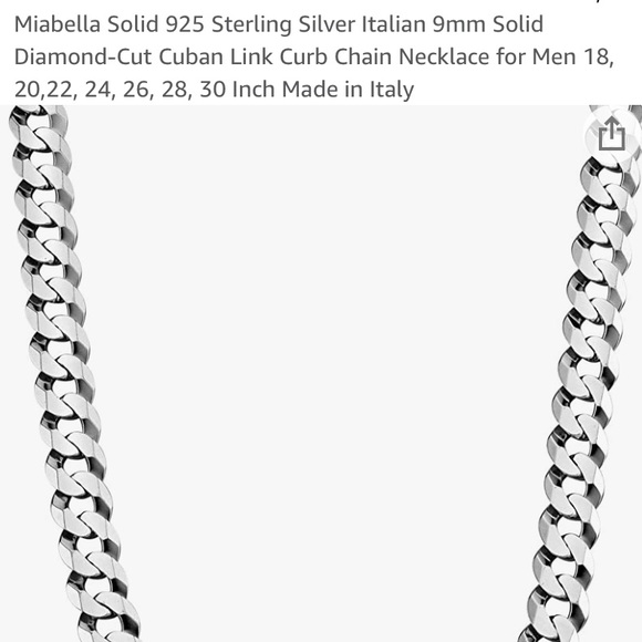 NWT Sterling Silver 9mm Diamond-Cut Chain - Picture 5 of 5